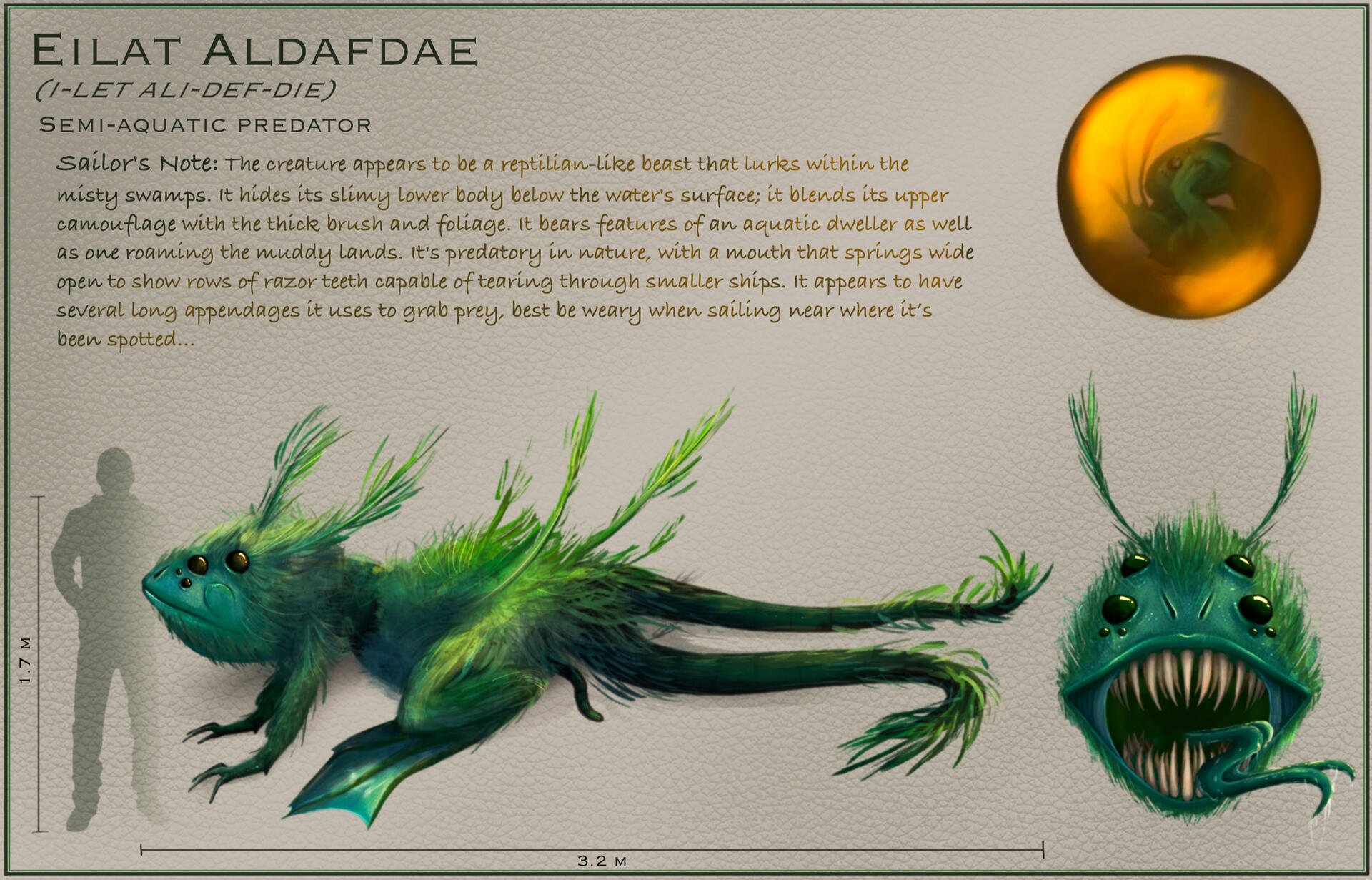 Mistbeast Concept Art Images of a strange aquatic mistbeast