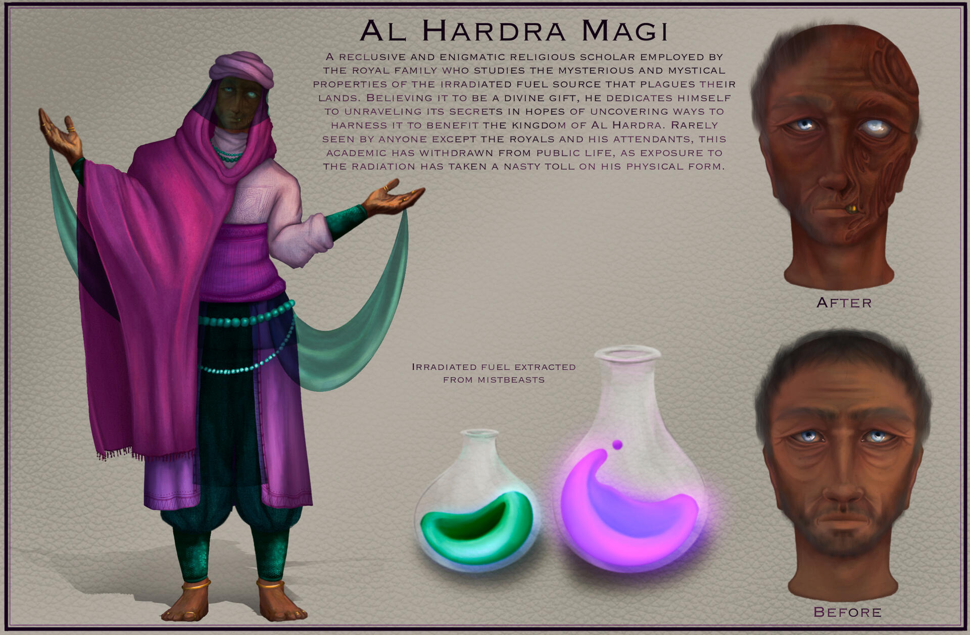 Magi Concept Art Drawings of a magi man in colorful robes